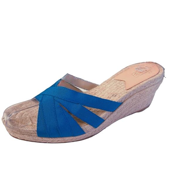 Stubbs & Wootton Grace Espadrille Sandal Blue Size 39 / 8 - Picture 1 of 11